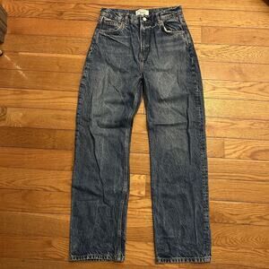 Reformation Abby High Rise Straight Stretch Lanier Wash Jeans 27x29